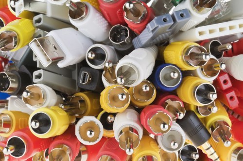 Vans arriving at a local transfer station to drop off separated waste streams